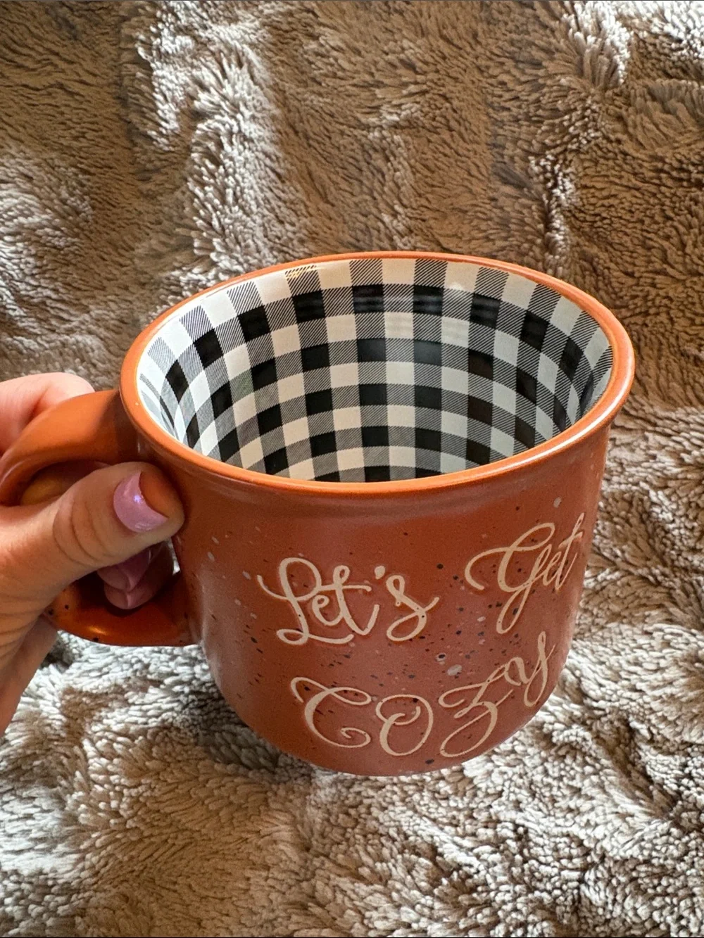 Let's Get Cozy Fall Rust Ceramic Mug
